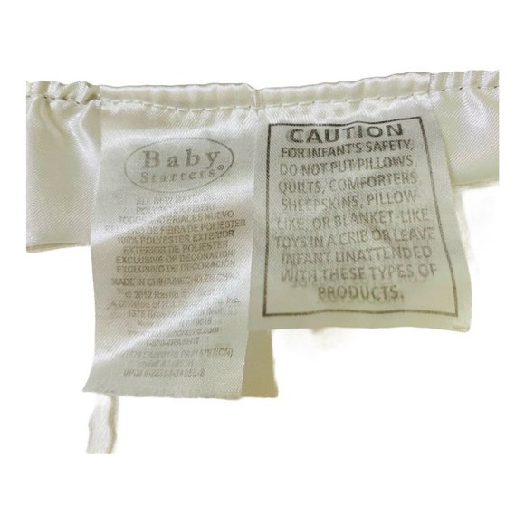 Baby Starters Rattle Security Blanket Lovey Sock Monkey White 12" x 12" 2011 - Picture 5 of 6